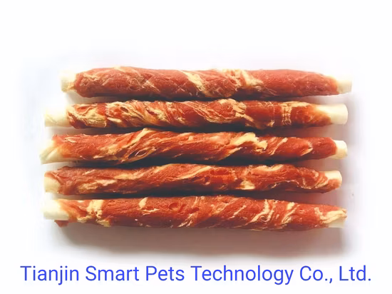 Jerky de boeuf marbré avec un bâton de cuir brut Collation sèche pour chien et chat