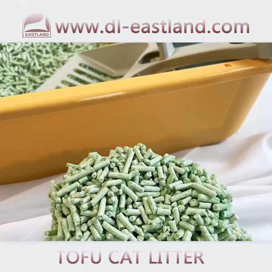 Litière de chat de tofu agglomérante de parfum de thé vert de sable de chat de la meilleure qualité